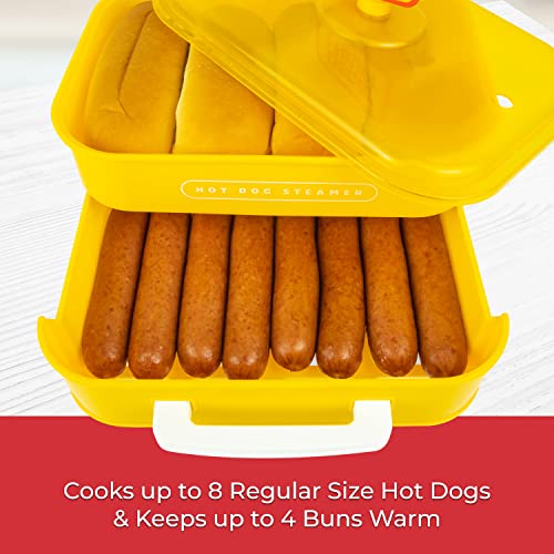 Small Hot Dog Steamer and Bun Warmer - 8 Hot Dogs & 4 Buns Capacity