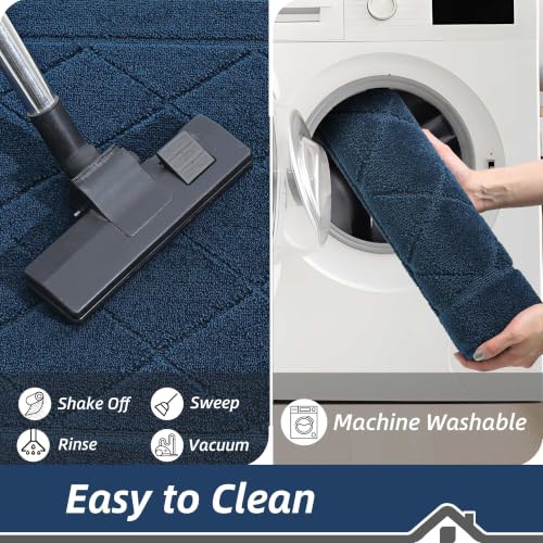 BEQHAUSE Dirt Trapper Door Mat 48x72 Inches Non-Slip Navy Blue Entry Rug
