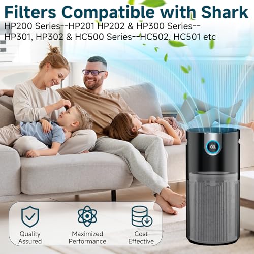 White Replacement Air Purifier Filter Set for Shark HP200 HP300 HC502 - 2 Pack