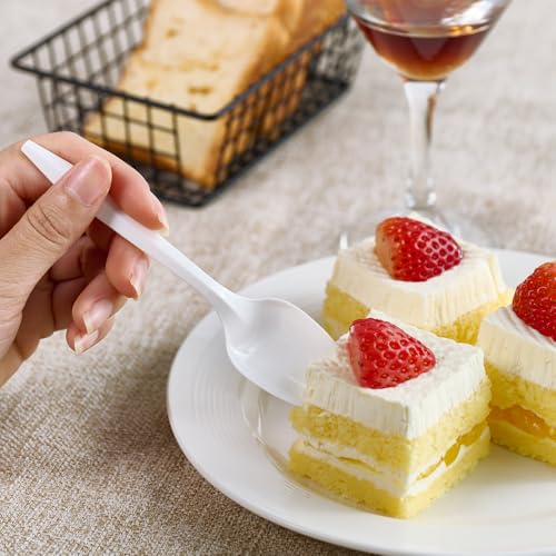 2000 Pack White Plastic Teaspoons Bulk Heat-Resistant Disposable Spoons