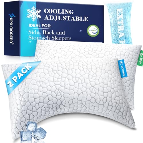 Queen Crescent Side Sleeper Pillow 2 Pack - Ergonomic Cooling Memory Foam