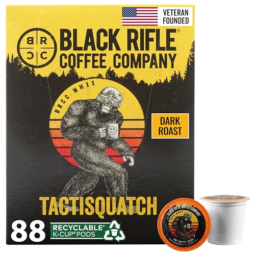 Black Rifle Coffee Company Tactisquatch Dark Roast Coffee Pods 88 Count - Single Serve, High-Quality Arabica Beans