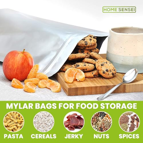 17 x 27 Inch 5 Gallon Mylar Food Storage Bags with Oxygen Absorbers - Thick Resealable Pack