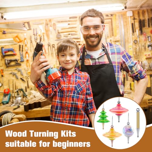 CroBlissful 20 Set Christmas Tree Ornament Woodturning Kit, Multicolor