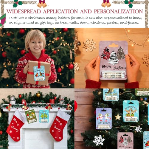 Christmas Money Holder Cards Set of 8 - Durable Double-Sided Ornament Cash Gift Cards