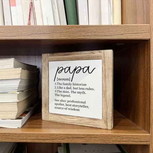 Papa Definition Sign Gift for Grandpa, Wooden Box Signs for Home Decor, Farmhouse Home Table Decor, Father's Day Gift for Papa, Grandpa Gift Idea for Christmas Thanksgiving, Grandpa Nickname Sign