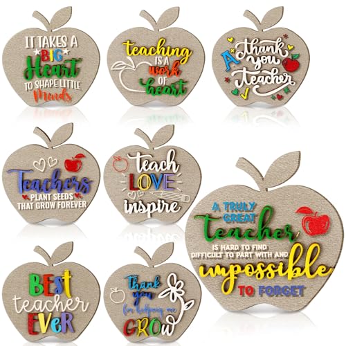 Xuhal 8 Pcs Large 3D Christmas Magnets Gifts Bulk Teacher Appreciation Gifts Set Thank You Present for Women Men 3.5 x 3.5'' Wooden Fridge Magnets for Christmas Thanksgiving Holiday Gift