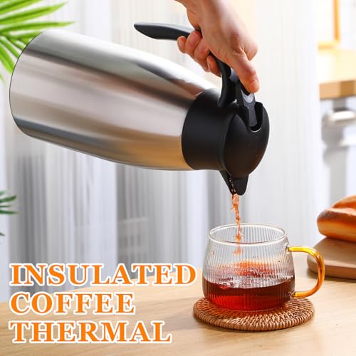 Insulated 68 oz Stainless Steel Coffee Carafe Set - Silver, 2 Pieces