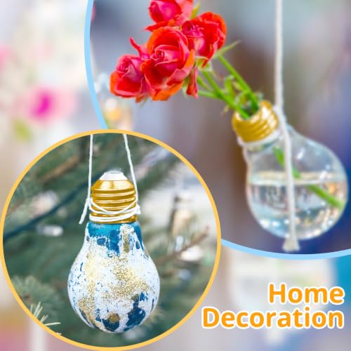 200 Pcs Christmas Bulb Gift Jars Bulk Fillable Light Ornaments, Gold