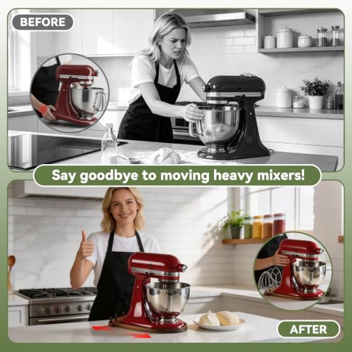 2-in-1 Mixer Slider with Storage for KitchenAid 4.5-5 Qt Tilt Head Mixer - Natural Pine