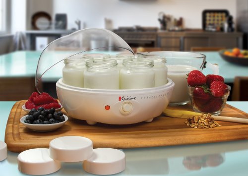 Euro Cuisine YM80 Electric Yogurt Maker Machine with Glass Jars - Promote Gut Health