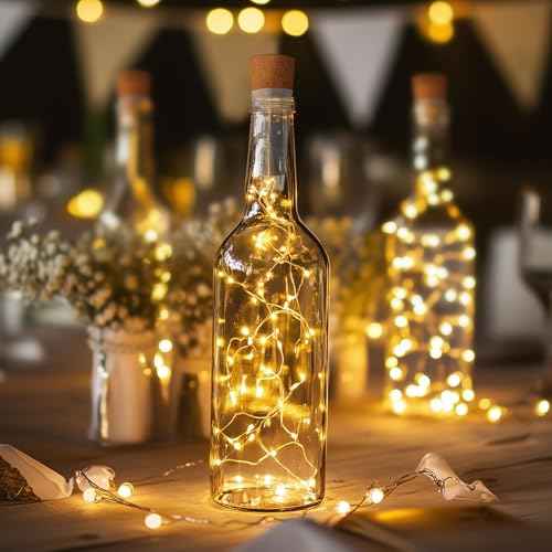 OUSMIN String Lights, USB Rechargeable Wine Bottle Lights with Cork, 2025 Version USB Fairy Light for Party Christmas