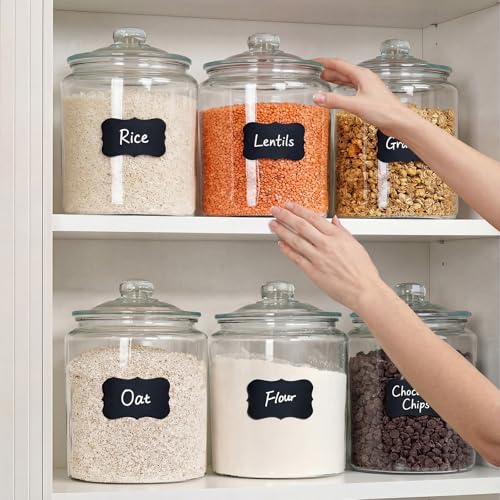 Masthome 2-Pack 1 Gallon Glass Cookie Jars Set of 2, Airtight Food Storage Canisters