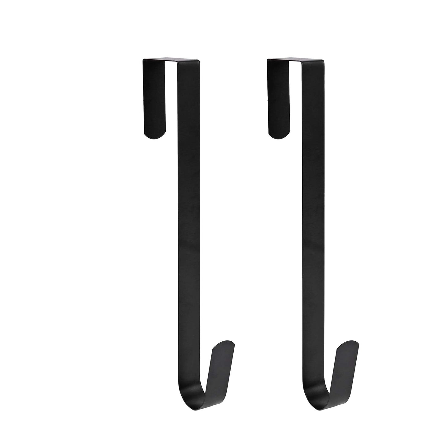 Sattiyrch 12" Wreath Hanger for Front Door,Steel Over The Door Hanger Hook,Wreath Door Hanger (Black,2)