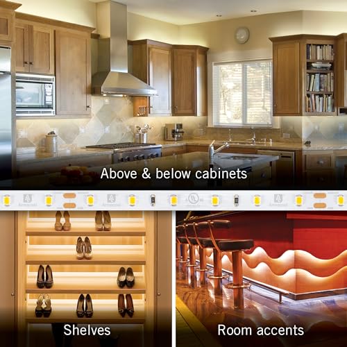 White 16ft LED Tape Light Kit - Armacost Lighting RibbonFlex Home Dimmable 3000K