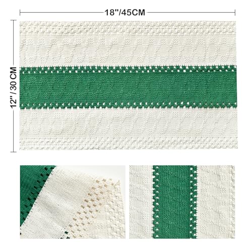 Artoid Mode 12 x 18 Dark Green Placemats Set of 6 – Rustic Christmas Linen Mix