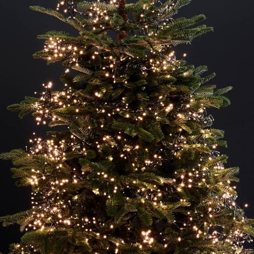 Dazzle Bright 300 LED Christmas String Lights Warm White, 115 ft Connectable IP44