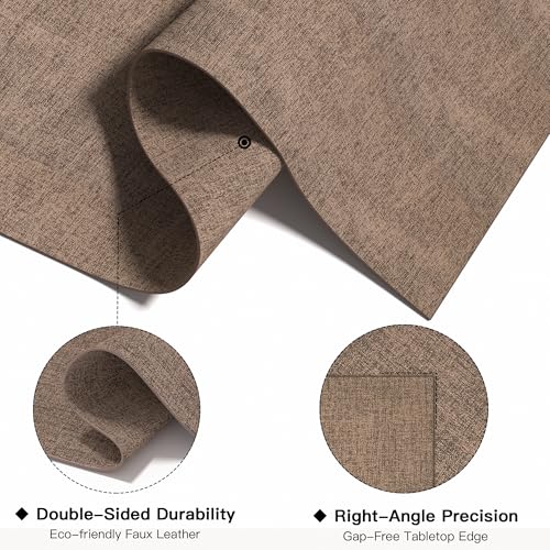 DOLOPL Reversible Faux Leather Placemats Set of 12 - Brown