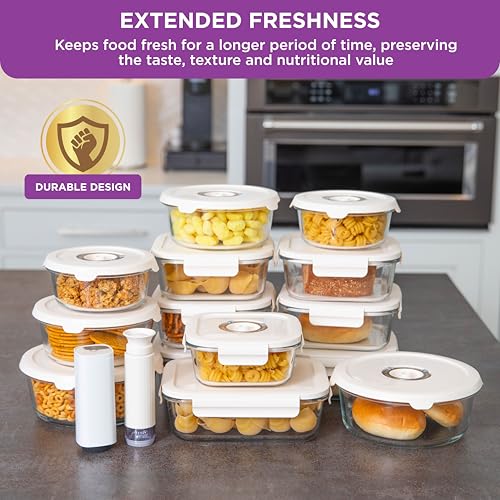 HOLDN’ STORAGE Vacuum Food Storage Containers Set of 9 with Electronic & Manual Pump