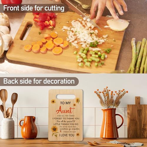 Aunt Gift Bamboo Cutting Board – 12x8 In. Charcuterie Board for Aunt, Mother's Day & Holidays