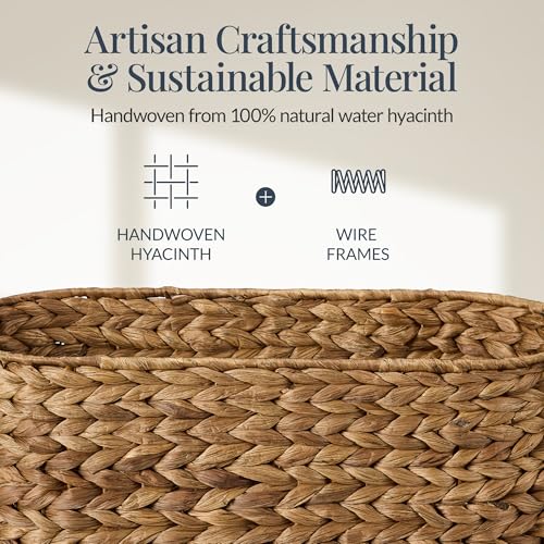 Chestnut 6-Piece Bathroom Accessories Set Water Hyacinth Organizer