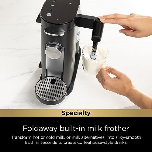 Single-Serve Coffee Maker with Pods Grounds & Milk Frother, 6-24 oz Travel Mug