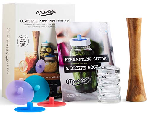 Masontops Wide Mouth Mason Jar Fermentation Kit for Pickles Sauerkraut & Kimchi