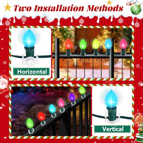 Round-Clear Magnetic Christmas Light Clips 200 Pack for C7 C9 Sockets - UQM