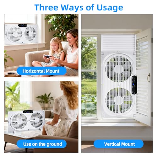 Beyond Breeze 9-Inch Window Fan with Reversible Airflow, Timer & Remote Control - Includes Bug Screen