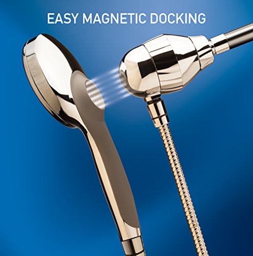 Handheld Shower Head with Magnetic Base & Water Filter - Brushed Chrome