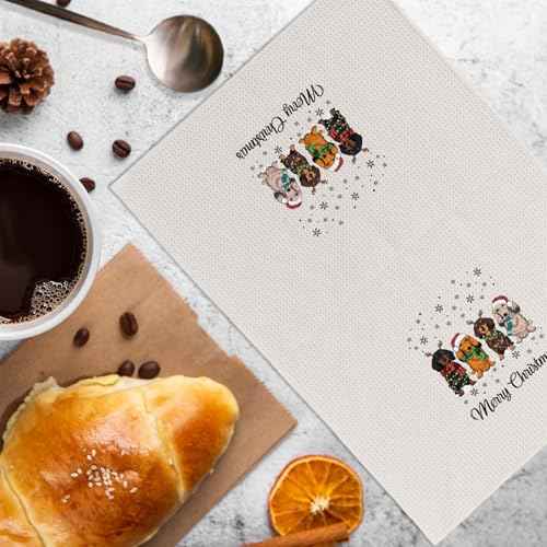 Christmas Dachshund Kitchen Towels, Dachshund Gifts, Dachshund Christmas Decor, Dachshund Weiner Dog Gifts for Women, Dachshund Dog Hand Tea Towels for Bathroom Kitchen, 16x24 Inch