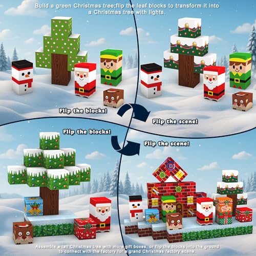 Christmas Farm Magnetic Advent Calendar 2026 with 69 Puzzle Blocks for Kids