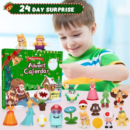 Daughe 48-Piece Christmas Advent Calendar with Action Figures, Holiday Countdown Toy Set for Kids & Collectors
