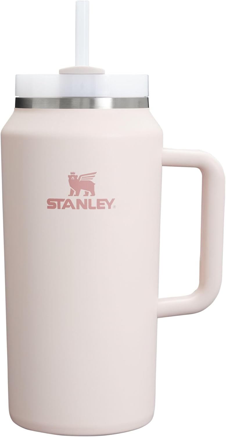 STANLEY Quencher H2.0 Tumbler - 64 oz Insulated Stainless Steel Cup with Handle & Straw | BPA-Free Rose Quartz 2.0