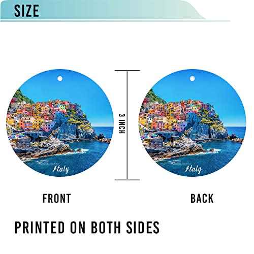 Italy Christmas Ornament,Mediterranean Sea,Funny Holiday Keepsake Xmas Tree Hanging Decor,Gift for Friends,Family