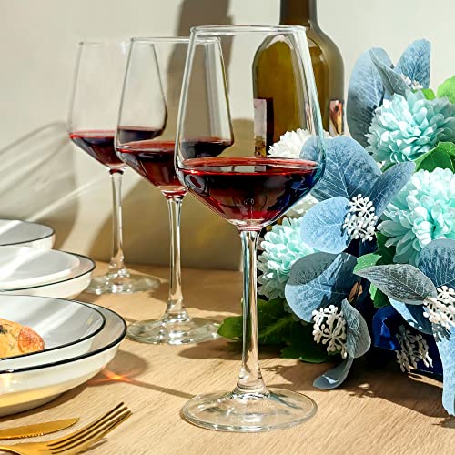 SHYRC 12oz Clear Red & White Wine Glasses Set of 12 - Long Stem Drinkware for Party & Wedding