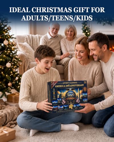 USA 250th Anniversary Puzzle Advent Calendar 2026 - 1008 Piece, Blue/Green/White/Natural
