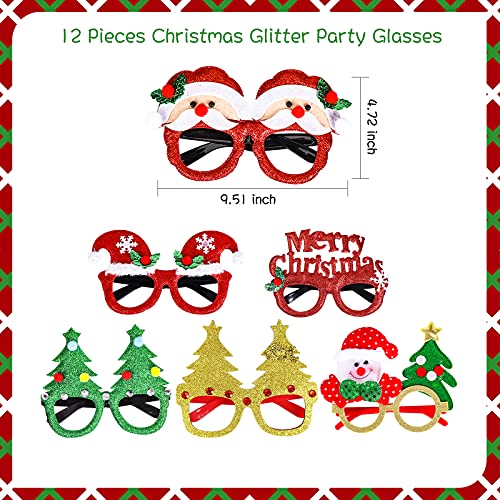 Christmas Glasses and Headbands Set - Festive Party Accessories for Holiday Photos