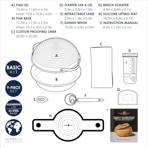 Sourdough Bread Baking Kit with Pan, Lid, Guide & Accessories – Nordic Ware