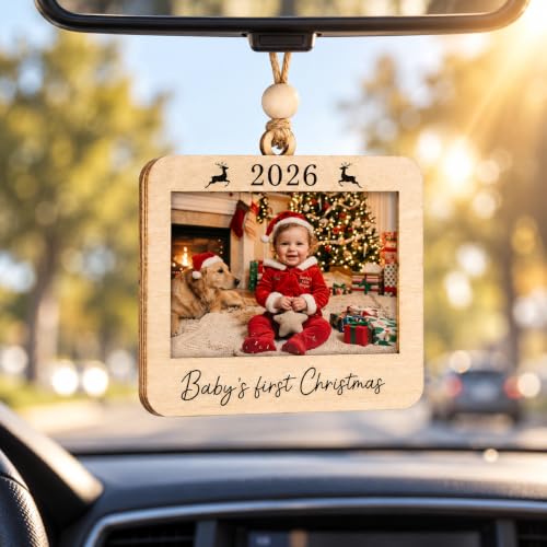 KINGDUHU Baby's First Christmas Horizontal Photo Ornament - Family Keepsake