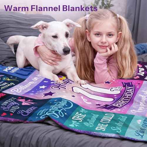 11 Year Old Girl Birthday Gifts, Gifts for 11 Year Old Girl, Happy 11th Birthday Girls Blanket 60x50 Inch, 11th Birthday Decorations for Girls