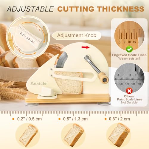 Foldable Manual Bread Slicer Cutter for Homemade Sourdough - Adjustable Thickness