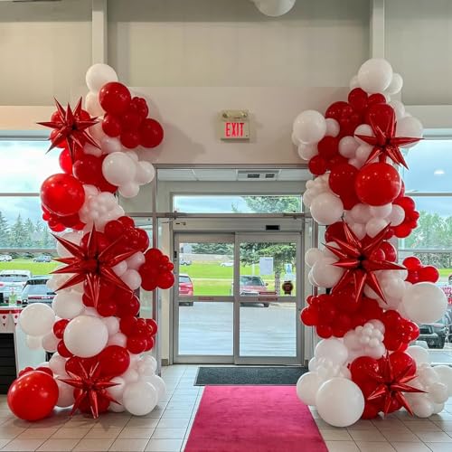 Red and White Balloons, 67pcs 12 Inch Red Confetti Balloon and White Balloons for Mother's Day, Valentine's Day, Birthday, Wedding, Christmas Party Decorations