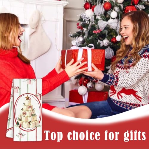 TLOJG Christmas Tree Hand Towel 16x24 in - Microfiber Kitchen & Decor Towel (Roll of Paper variant)