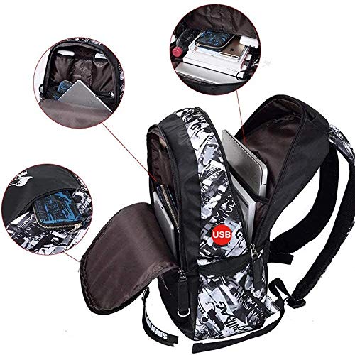 Asge Camouflage School Backpack for Boys & Teens Large Nylon Daypack