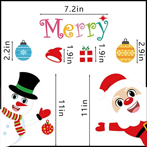 150 Pcs Christmas Window Clings Santa Snowman Holiday Decals for Indoor Decorations