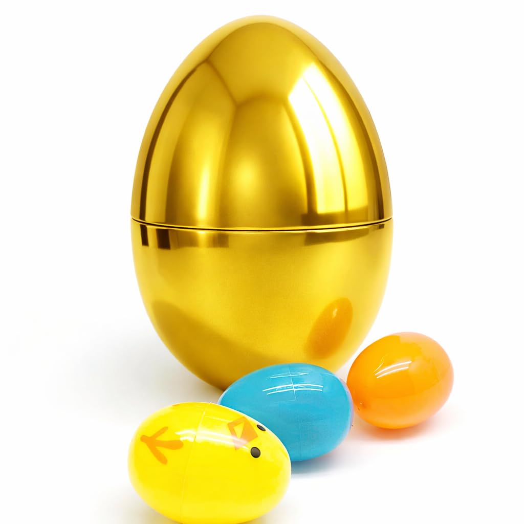 GiftExpress Pack of 6, 6" Gold Easter Eggs - Adult & Kid Party Toys for Gift Baskets or Egg Hunt Décor