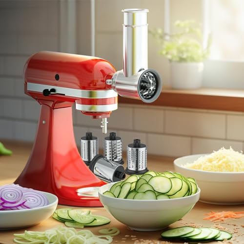 HOZODO Silver Slicer Shredder Attachment for KitchenAid Stand Mixer