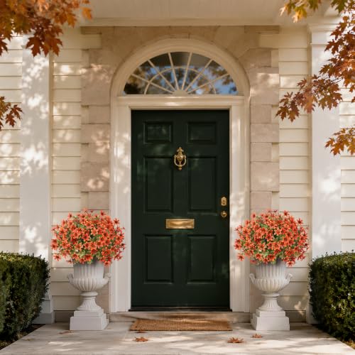 Artificial Fall Eucalyptus & Campanula Topiary Ball Tree Set for Porch - 17 Inch