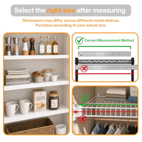 PVC Wire Shelf Covers 24x12 Inches - Removable Pantry Shelving Liners (Variation 5)